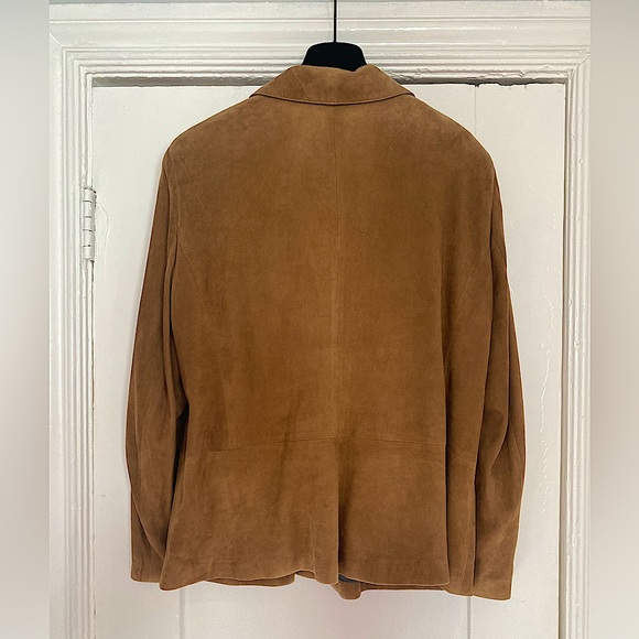 ADAMI Tan Suede Leather Jacket in SZ US 14 - Picture 2 of 4